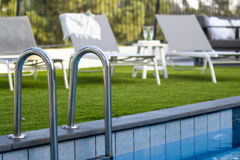 Vibrant UV-stabilized artificial grass staying green in direct Arizona sun without fading