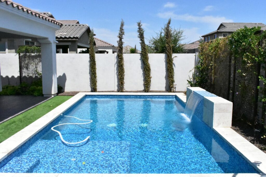 Landscape water feature bringing calm to an Arizona backyard