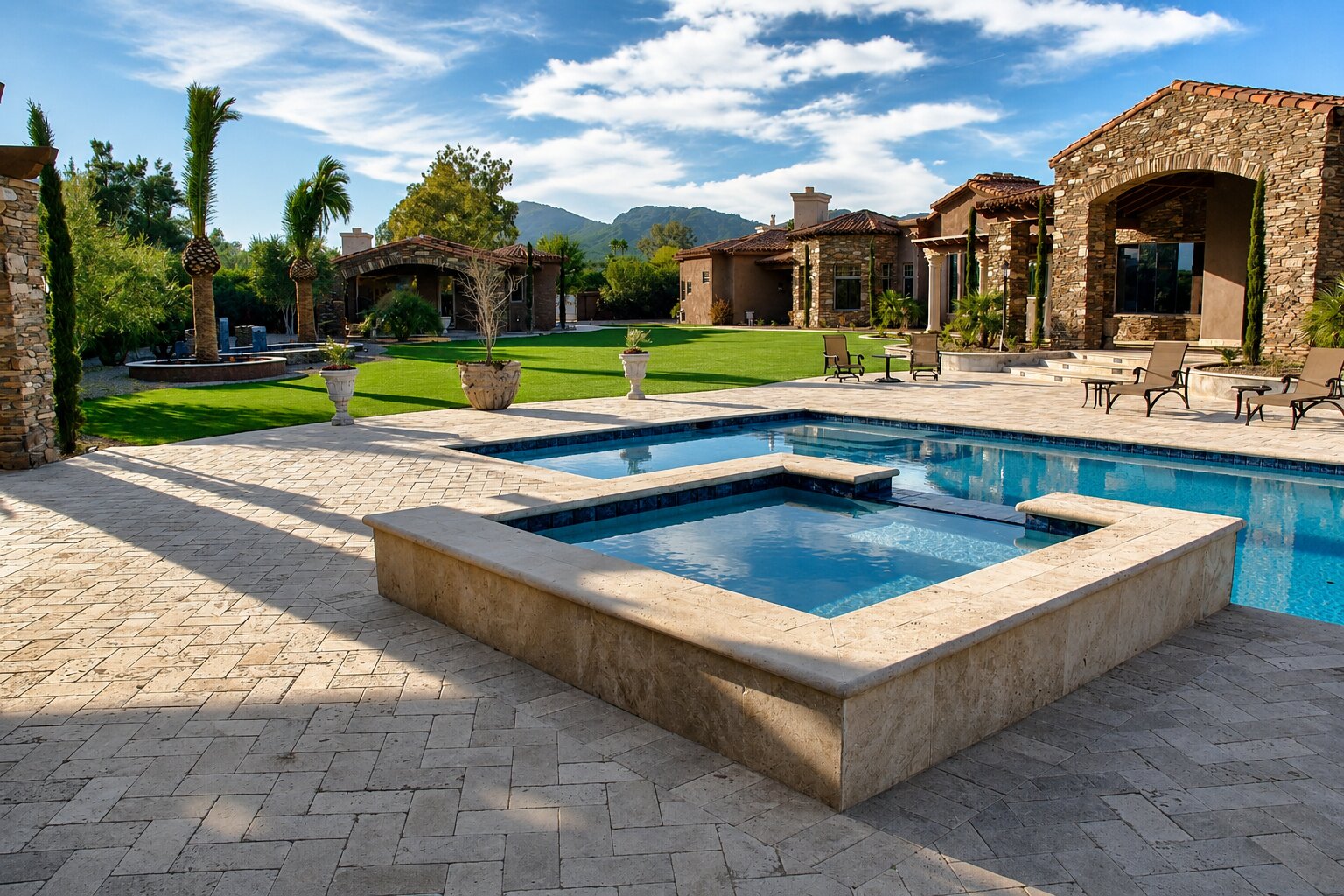 Lush artificial grass lawn installed by Turfscapes of Arizona in Phoenix, Arizona