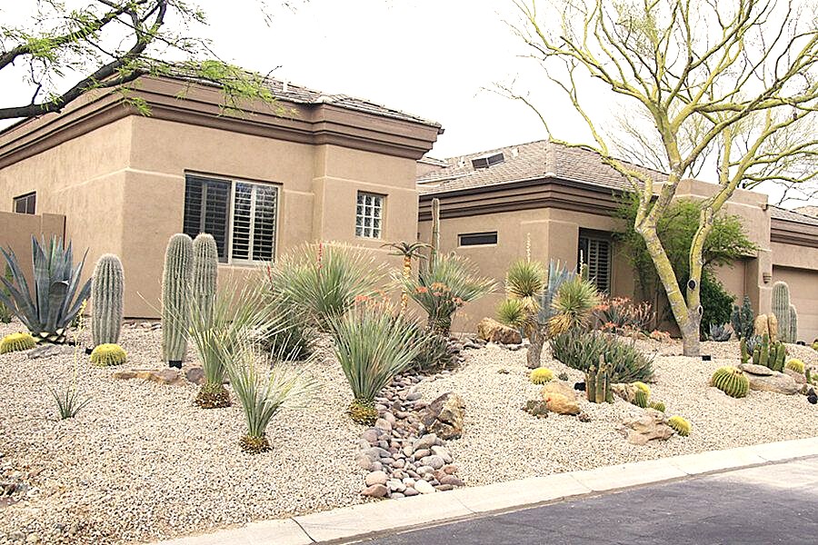 Decorative rock and gravel landscaping by Turfscapes of Arizona in Phoenix