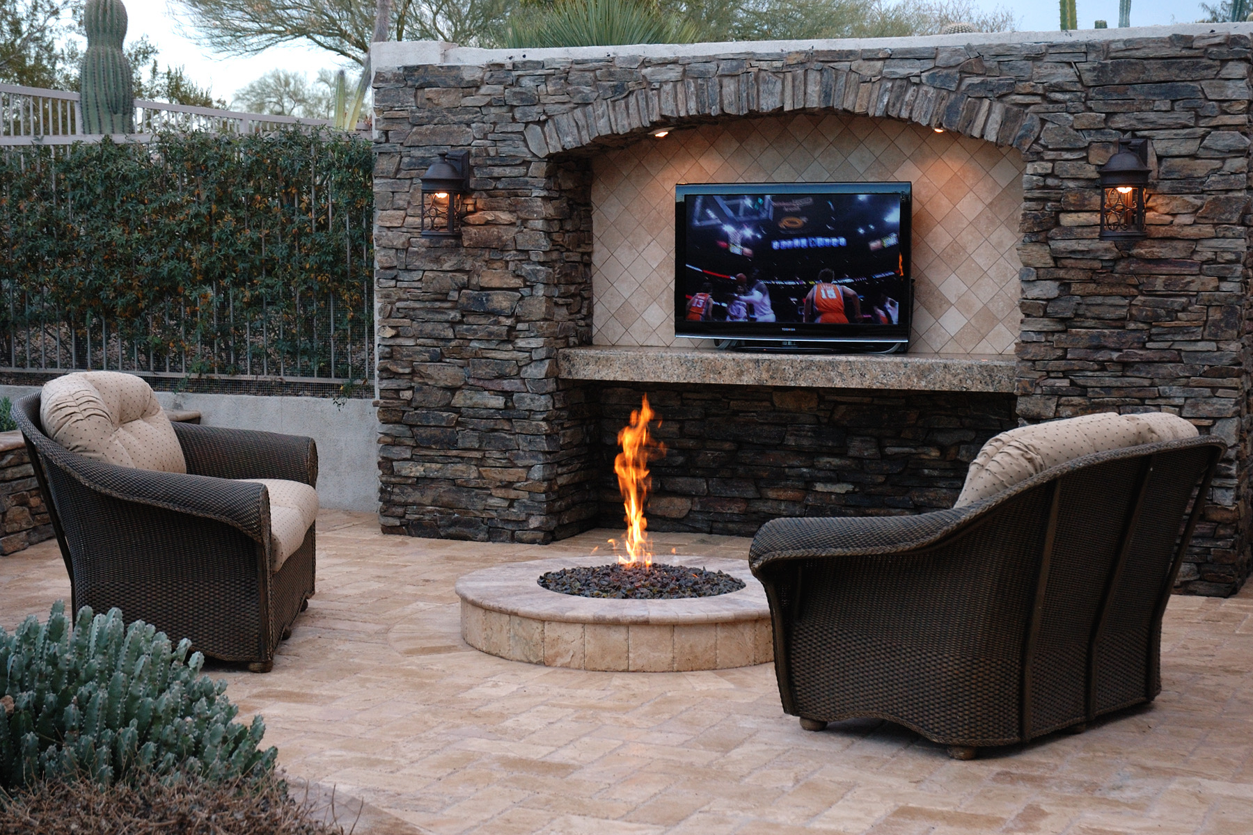 Paver patio and hardscape installed by Turfscapes of Arizona in Phoenix, AZ