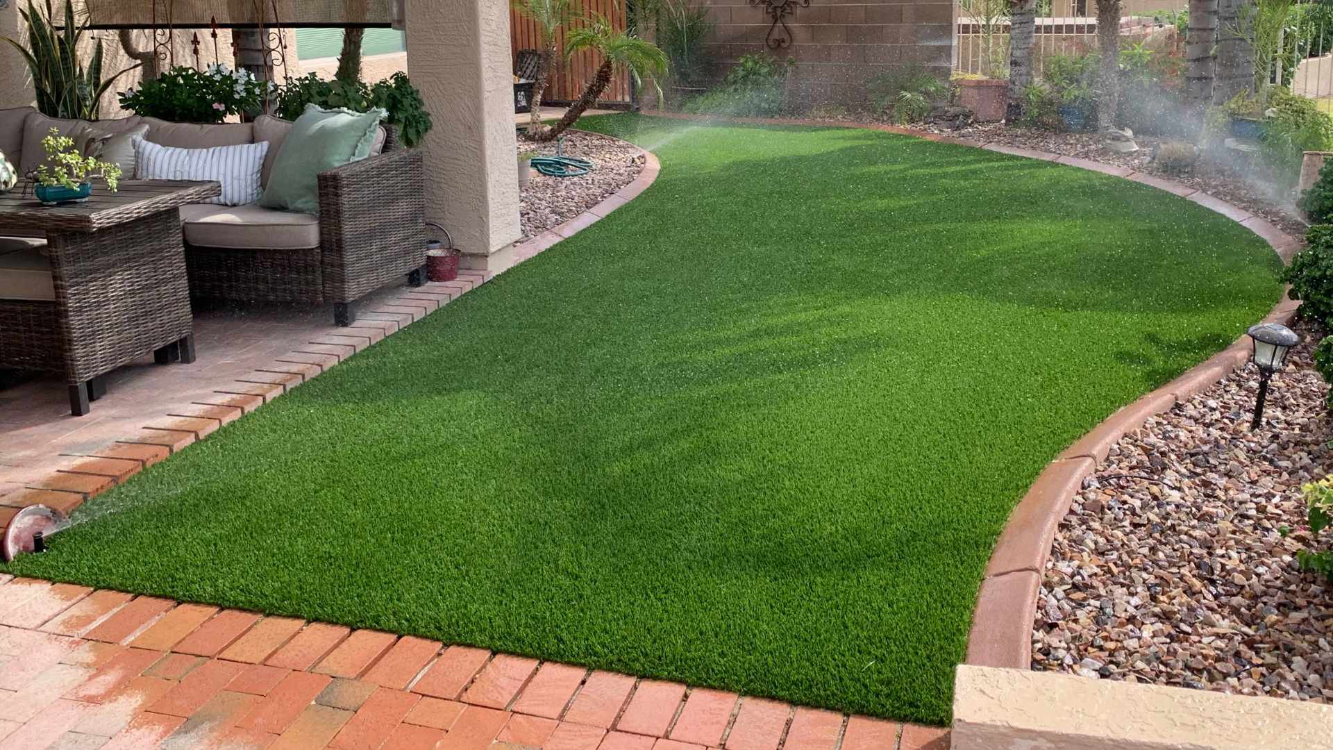 Artificial pet turf dog run installed by Turfscapes of Arizona in Phoenix, AZ