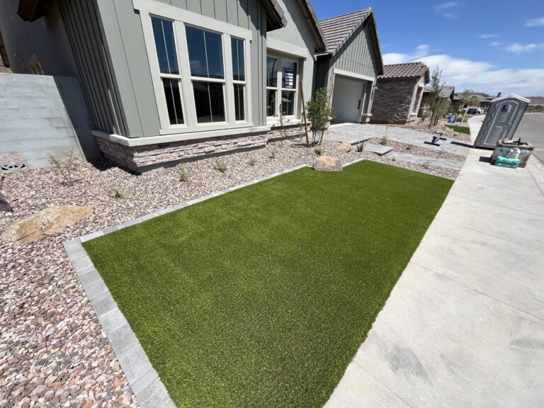 Artificial grass front yard installed by Turfscapes of Arizona