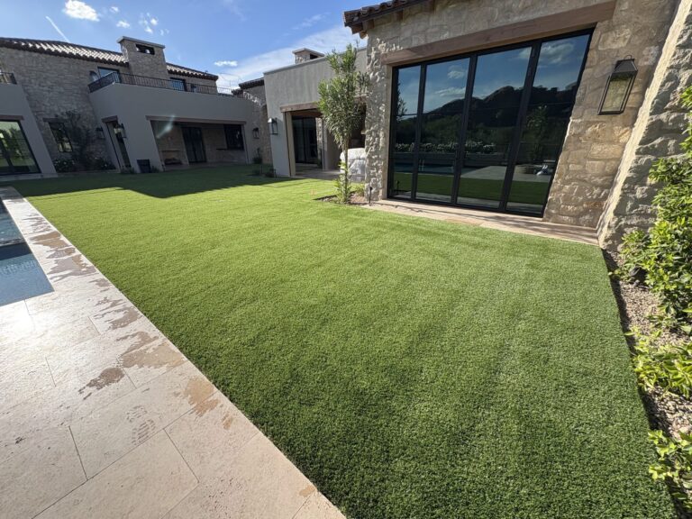 Artificial turf installed on a luxury home in Paradise Valley, AZ
